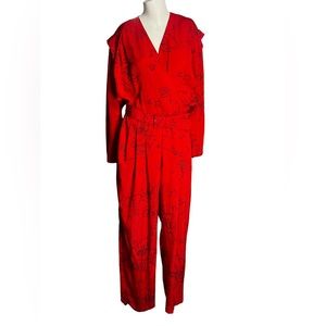 Vintage 90s Liz Claiborne Red Jumpsuit